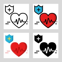 health insurance icon vector design in filled, thin line, outline and flat style.