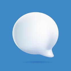 3D illustration of speech bubble. 3d vector talking cloud. Glossy speech bubble high quality vector. Shiny cloud foam vector. speak bubble text, chatting box, message box outline cartoon. Balloon