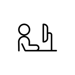 Remote Work. Icon in Outline Style From the Set Icons of Coworking and Workplace or Workspace. Custom Vector Pictogram Editable Stroke.