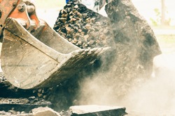 Excavator bucket machinery equipment for road repair industry,  shovel.