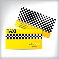 Checkered business card design for taxi drivers