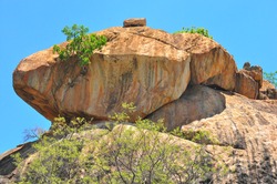 The balancing rocks of Matopos Hills - the Spiritual home of the Matabele tribe, final resting place and spectacular cave paintings