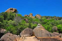 The balancing rocks of Matopos Hills - the Spiritual home of the Matabele tribe, final resting place of Cecil John Rhodes and spectacular cave paintings