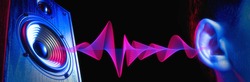 Sound wave. Transfer of sound from the speaker to the human ear. Loud noise. Deafness.