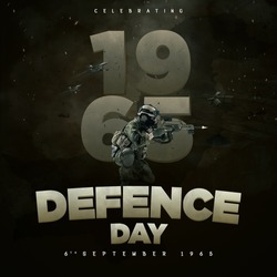 Defence Day poster on a grungy and blurred background. 6 September 1965