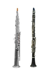 clarinets under the white background