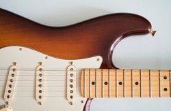 detail photo of an elegant electric guitar