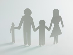 A family cutout shape isolated against a white background