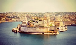 Instagram filter look from the mighty Fort St Angelo that dominates the Grand Harbour of Valetta, Malta
