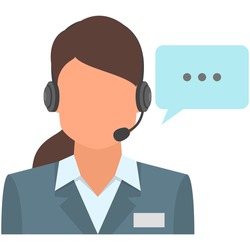 Operator vector call center service support icon