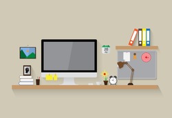 modern workspace vector design background