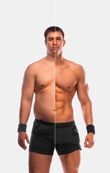 Awesome Before and After Weight Loss fitness Transformation. The man was fat but became fit. Fat to athlete.