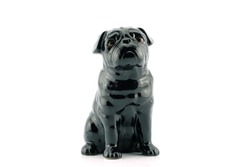 Black dog statue On a isolated white background.