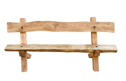Bench. Wooden. of rough planks and logs. rustic bench of ecological materials. 