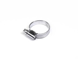 Hose clamps. Steel clamps isolated on white background. Screw clamp. 