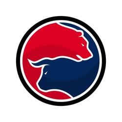 bear and bull vector logo. icon vector. stock exchange symbol. 