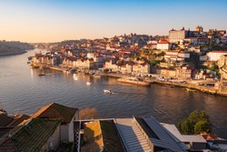Beautiful Viewpoint from Miradouro da Rua das Aldas to downtown Porto, with the historical buildings, Porto, Portugal