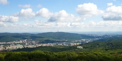 Landscape from heat sink in hill Devinska kobyla, near by city Bratislava, Slovakia