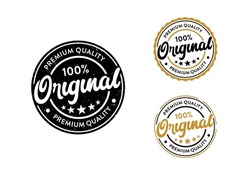 Original product badge logo. Stamp label circular round design template