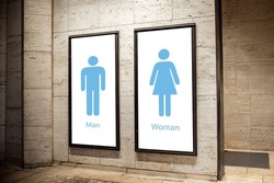 Men and women toilet sign. WC sign. Water Closet Sign.