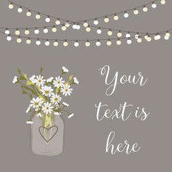 Daisy wedding invitation / Mason jar / Flower