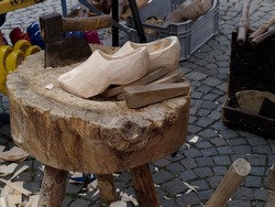 Holland traditional wooden footwear - handmade wooden shoes