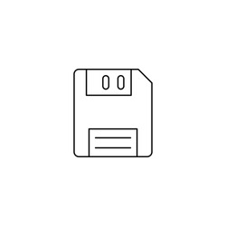 Diskette linear icon. Modern outline Diskette logo concept on white background from Communication collection. Suitable for use on web apps, mobile apps and print media.
