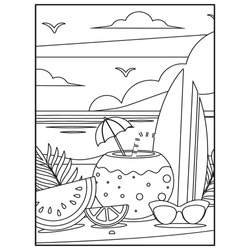 Summer Beach coloring pages for kids