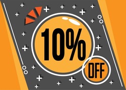 10% special offer. 10% discount for web and virtual stores. Vector in orange and black.