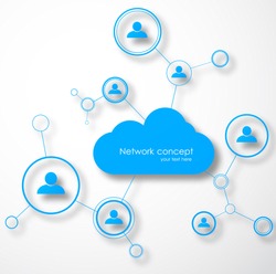 Network cloud concept. Social technology vector illustration