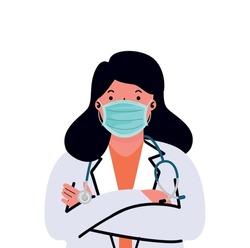 female Doctor with stethoscope Medical vector