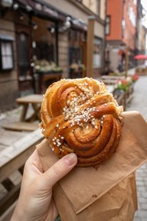 Tasty kanelbullar in Stockholm street