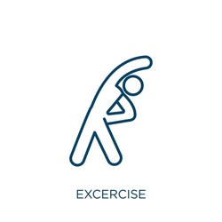 excercise icon. Thin linear excercise outline icon isolated on white background. Line vector excercise sign, symbol for web and mobile