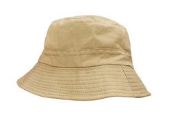 brown bucket hat isolated on white