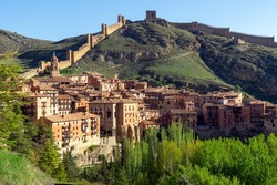 View of Albarracin. National Monument since 1961 and is proposed by UNESCO to be declared a World Heritage Site for the beauty and importance of its historical heritage. Teruel, Spain.