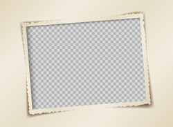 retro photo frame vector design, Torn paper is a picture frame isolated of transparency.