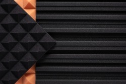 Acoustic foam wall background texture. Sound isolation material for soundproof in studio or house renovation
