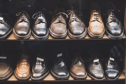 Men shoes in a luxury store