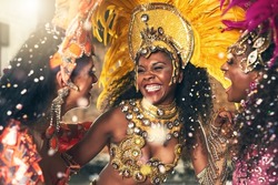 Let her movement entertain you. Cropped shot of a beautiful samba dancer performing at Carnival.