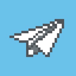 Pixel art a paper plane 