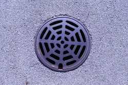 round storm drain in the street