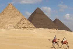 Giza Pyramids, Camel Animal, Desert in November
