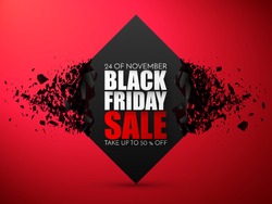 Black Friday Sale Abstract Background. Vector Banner with explosion effect.