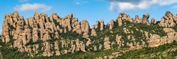 great panoramic view of the mountain of montserrat in Catalonia