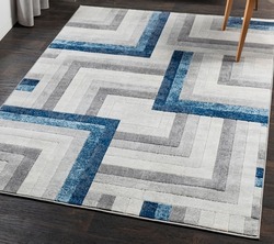 Machine made geometric modern living room carpet