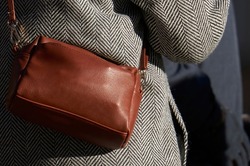 Men's leather bag. Brown men's bag. Men's fashion with brown leather bag.