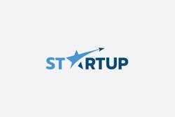 startup logo with a star and rocket as letter 