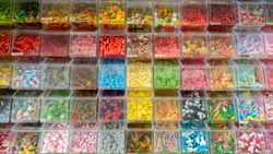 Variety of Colorful Candies Displayed at Sweet Store