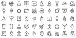 Set of thin line holy week Icons. Vector illustration