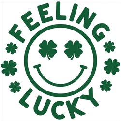 St.Patrick's Day Eps, Feeling Lucky Vibes Vector, St. Paddy's Day Gift Design, Shamrock Vector, Lucky Face Cut Files, Lucky Smiley Eps, Irish Party Gift Idea